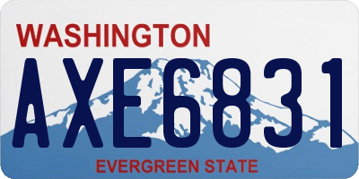 WA license plate AXE6831
