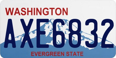 WA license plate AXE6832