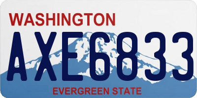 WA license plate AXE6833