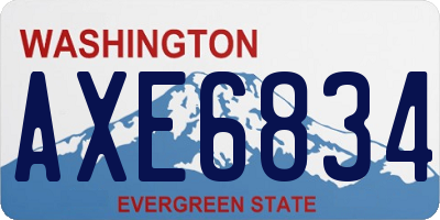 WA license plate AXE6834