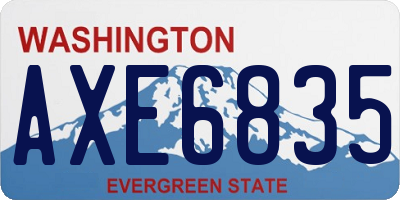 WA license plate AXE6835