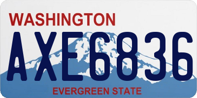 WA license plate AXE6836