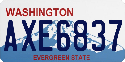 WA license plate AXE6837
