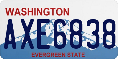 WA license plate AXE6838