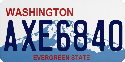 WA license plate AXE6840