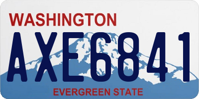 WA license plate AXE6841