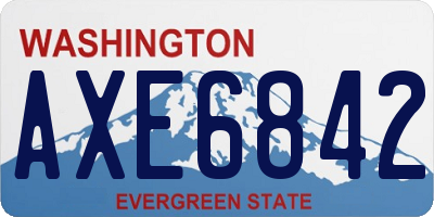 WA license plate AXE6842