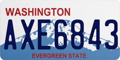 WA license plate AXE6843