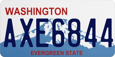 WA license plate AXE6844