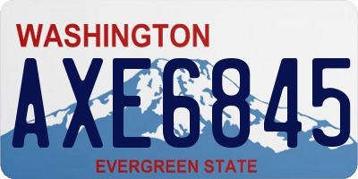 WA license plate AXE6845
