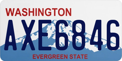 WA license plate AXE6846