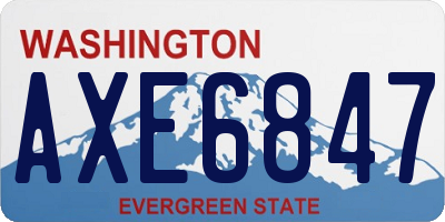 WA license plate AXE6847
