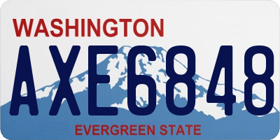 WA license plate AXE6848