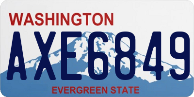 WA license plate AXE6849