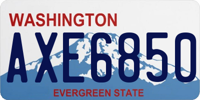 WA license plate AXE6850