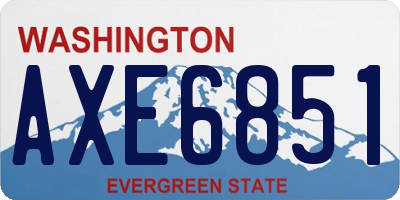 WA license plate AXE6851