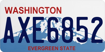 WA license plate AXE6852
