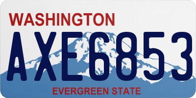 WA license plate AXE6853