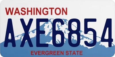 WA license plate AXE6854