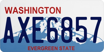 WA license plate AXE6857