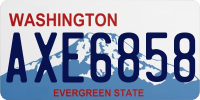 WA license plate AXE6858