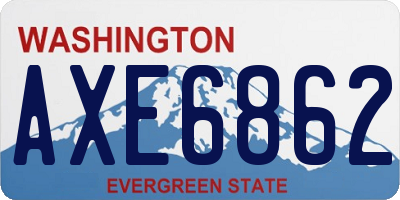 WA license plate AXE6862
