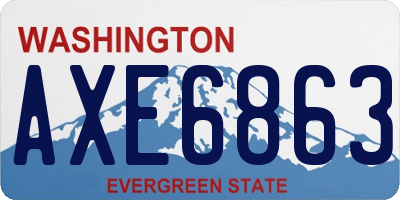 WA license plate AXE6863