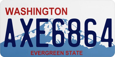 WA license plate AXE6864
