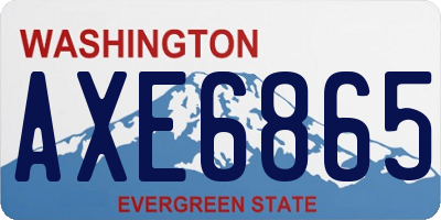 WA license plate AXE6865