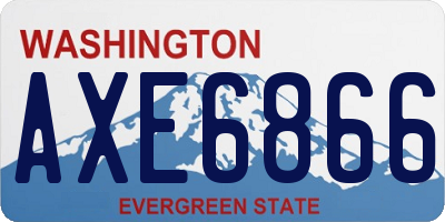 WA license plate AXE6866