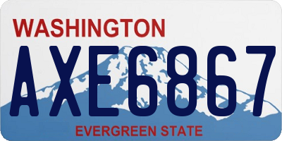 WA license plate AXE6867