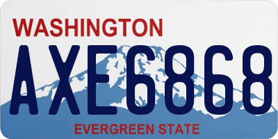 WA license plate AXE6868
