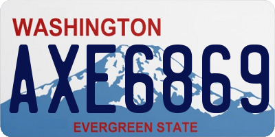 WA license plate AXE6869