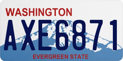 WA license plate AXE6871