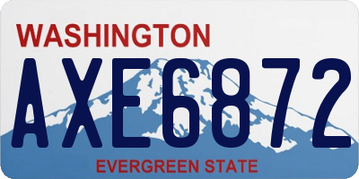 WA license plate AXE6872