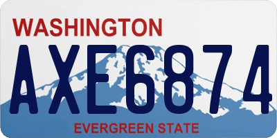 WA license plate AXE6874