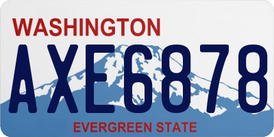 WA license plate AXE6878
