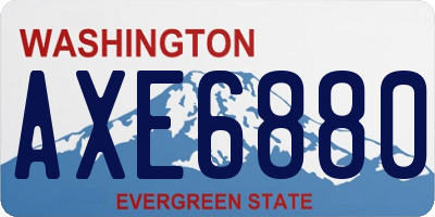 WA license plate AXE6880