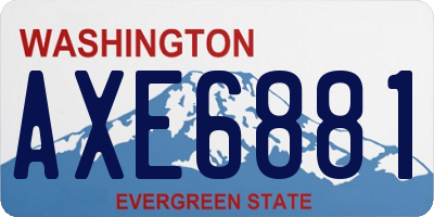 WA license plate AXE6881