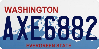 WA license plate AXE6882