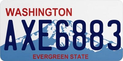 WA license plate AXE6883