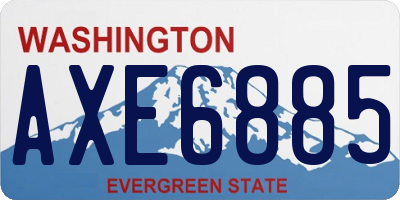 WA license plate AXE6885