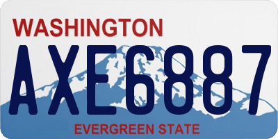 WA license plate AXE6887