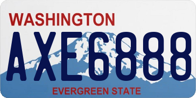 WA license plate AXE6888