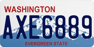 WA license plate AXE6889