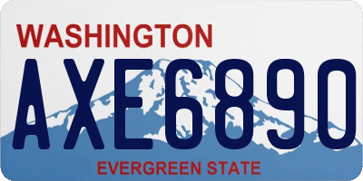 WA license plate AXE6890