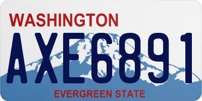WA license plate AXE6891