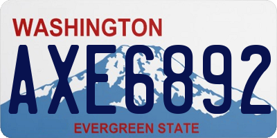 WA license plate AXE6892