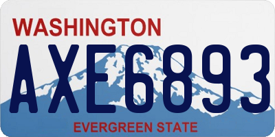 WA license plate AXE6893