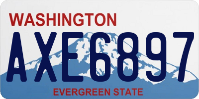 WA license plate AXE6897